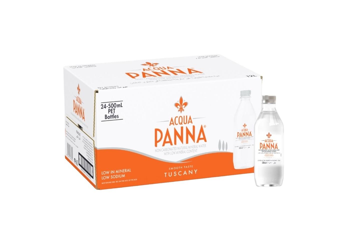 Acqua Panna Mineral Water, Plastic Bottles - 500 ml x 24