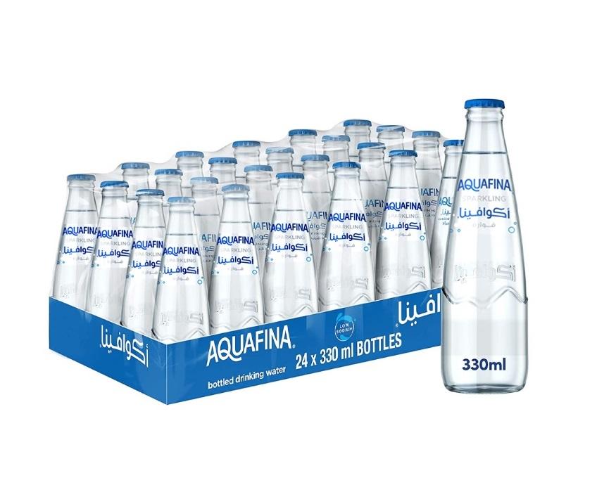 Aquafina Sparkling Water, Glass Bottle - 330 ml x 24