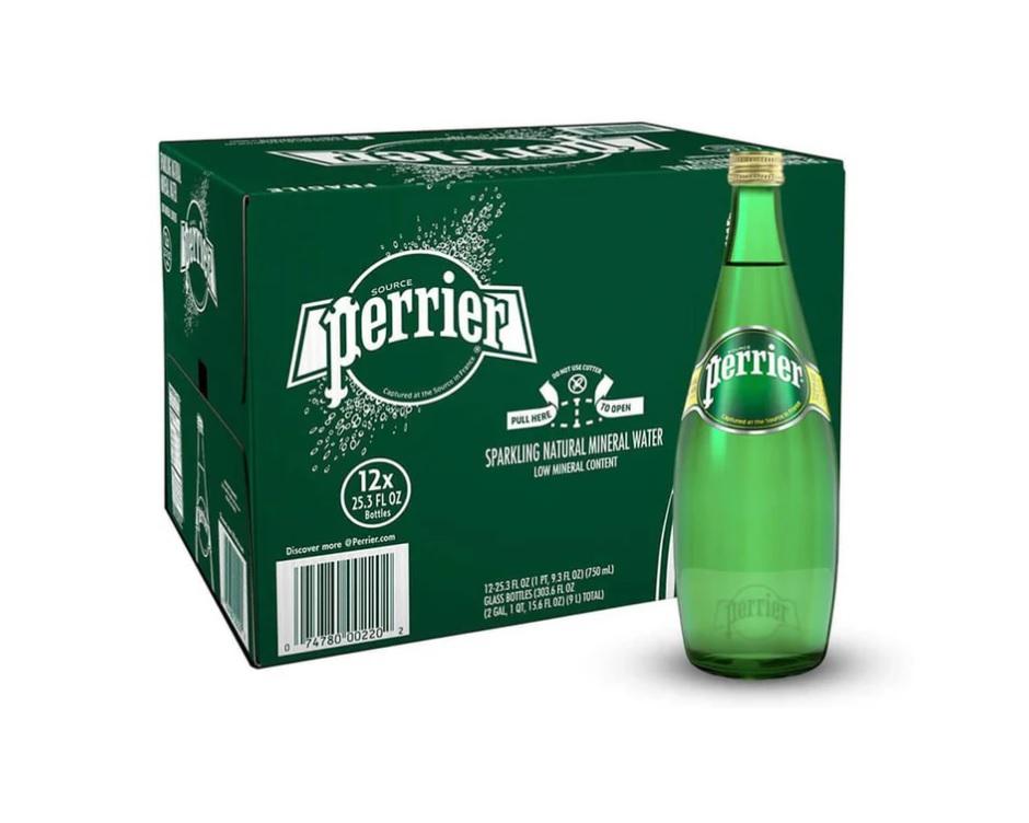 Perrier Sparkling Mineral Water - 750 ml x 12