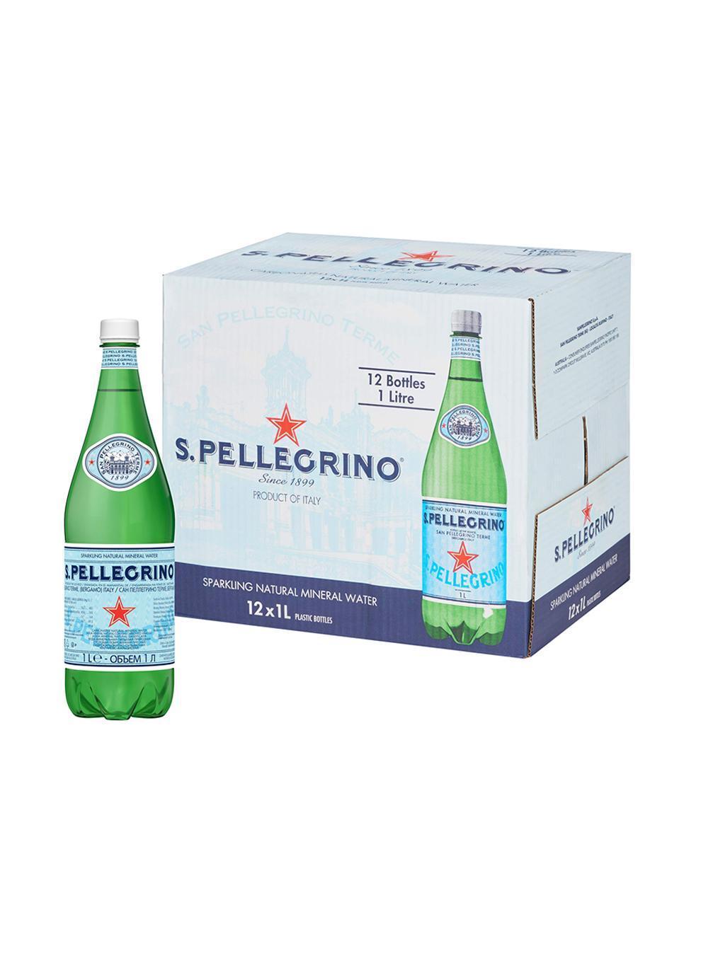 San Pellegrino Sparkling Water, PET Bottle - 1 Liter x 12