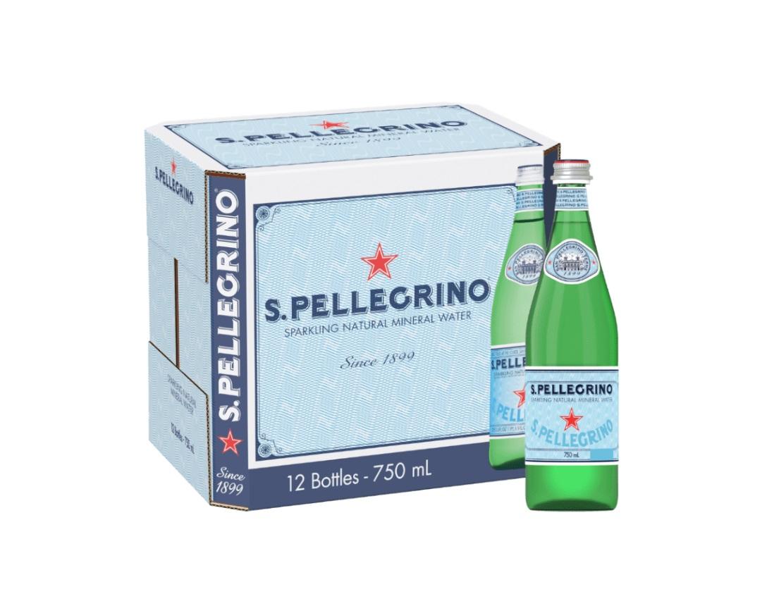 San Pellegrino Sparkling Water, Glass Bottle - 750 ml x 12