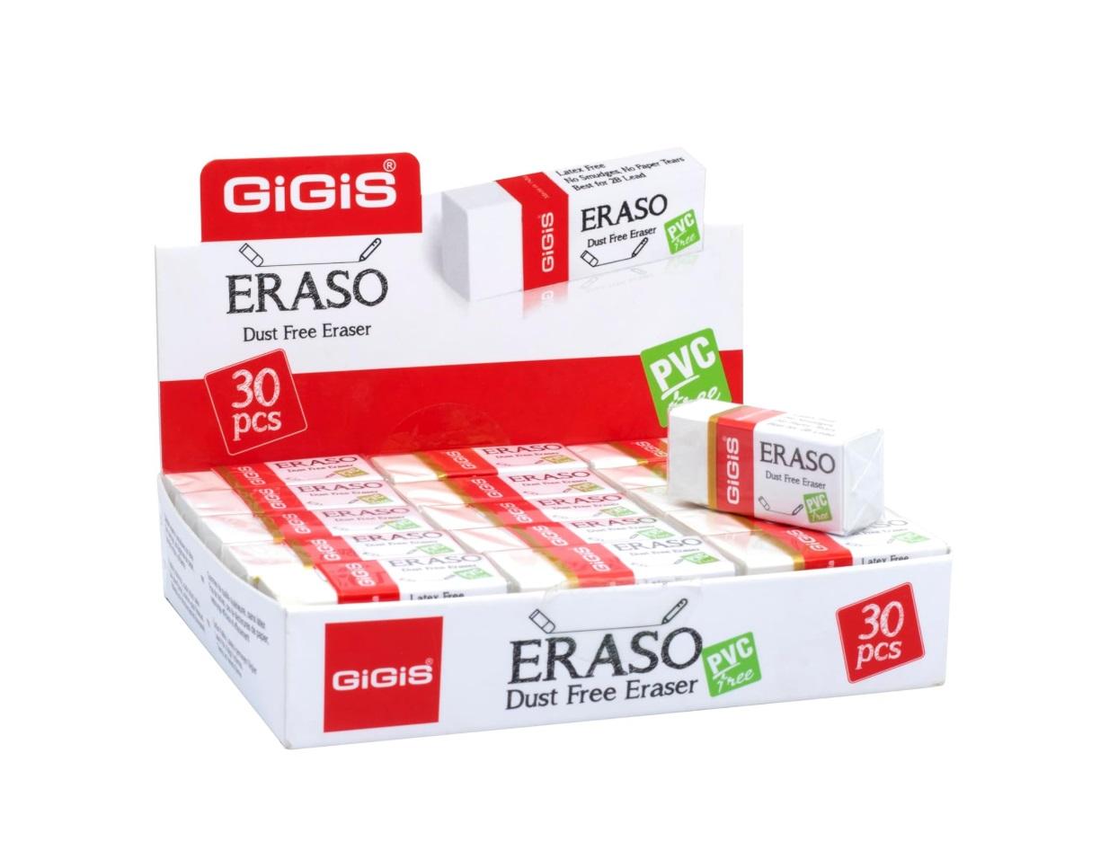 GIGIS Eraso Dust Free Eraser, Small - Pack of 30