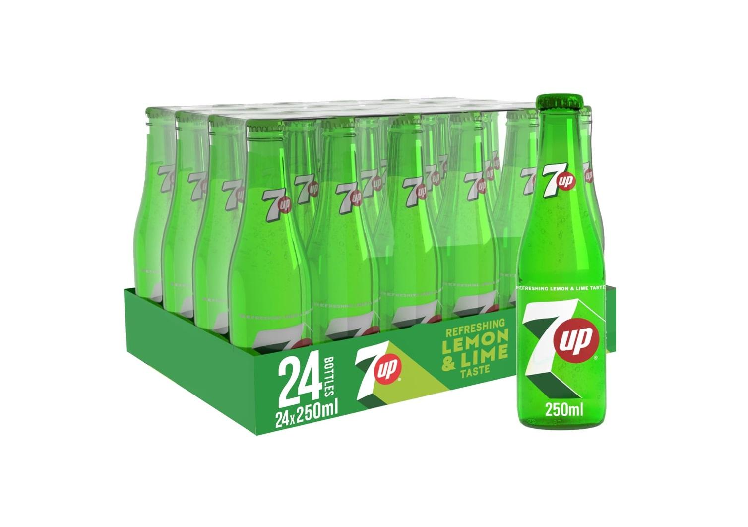 7Up Regular, Glass Bottle - 250 ml x 24