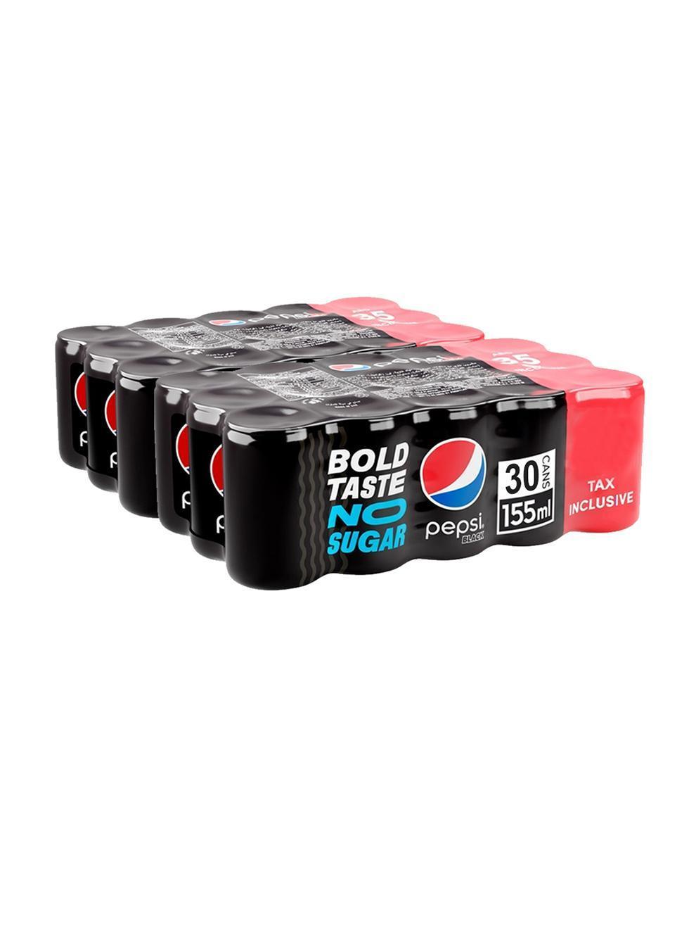 Pepsi Black Zero Sugar, Can - 155 ml x 30