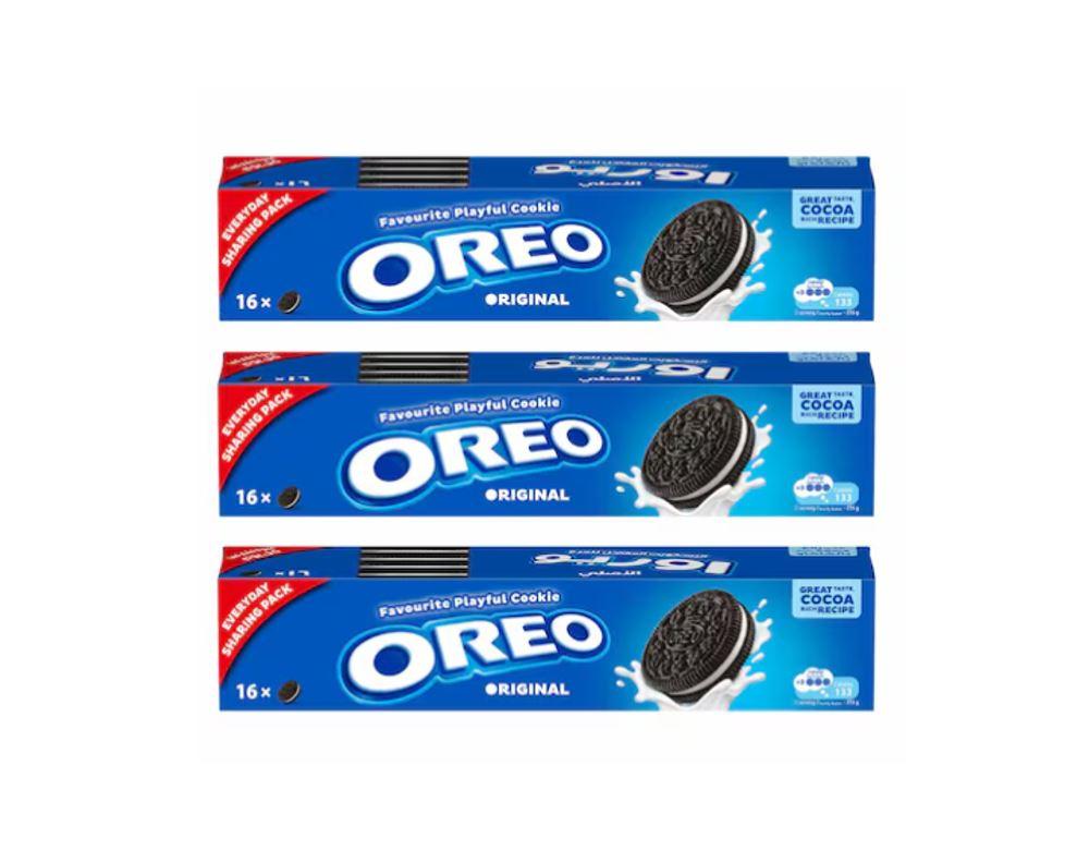 Oreo Original Cookies Roll Pack - 147.2g (Pack of 3)