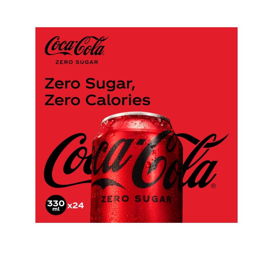 Coca-Cola Zero, Can - 330 ml x 24