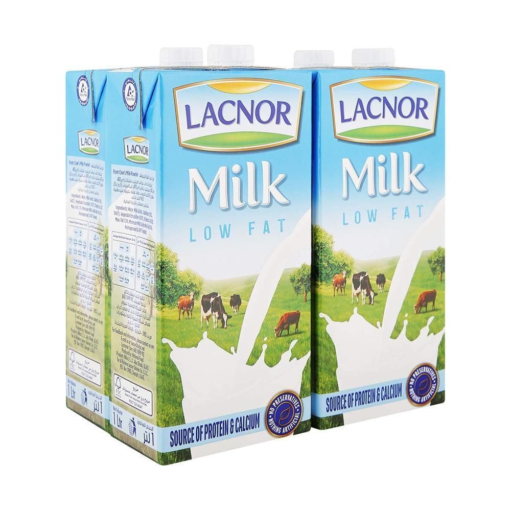 Lacnor Low Fat Milk - 1 Liter x 4